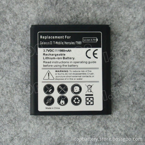 For Samsung Galaxy S2 T989 Battery T-Mobile Battery 1980mAh (Hercules)